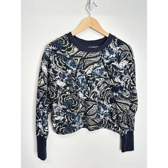 Joie Blue Paisley‎ Shirt Size Medium Long Sleeve Crew Neck Floral Print - Picture 7 of 7
